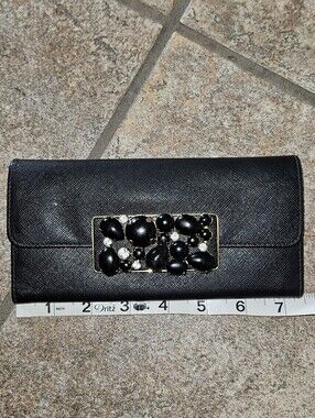 Prada Vintage Black Jeweled Clutch Wallet - Women's Evening Bag